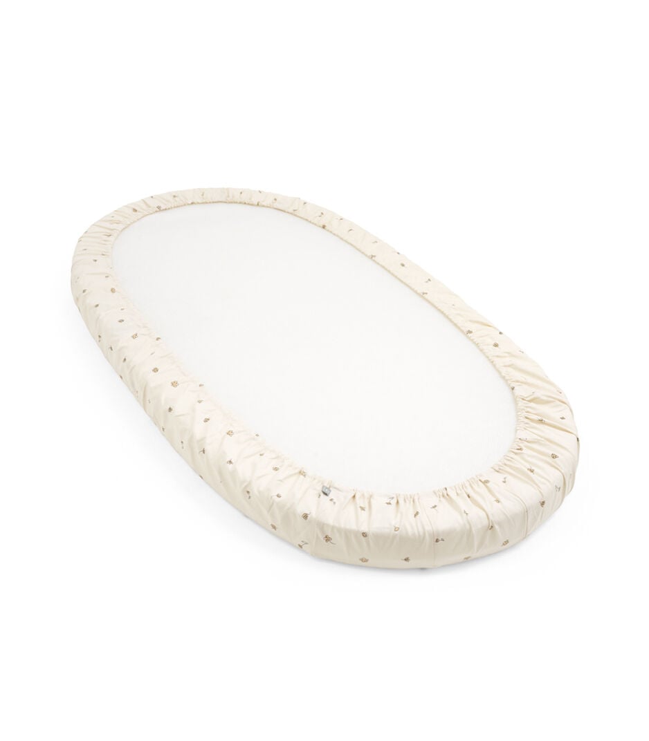 Spannbettlaken für Stokke® Sleepi™ Bett, Flower Ecru, mainview Galeriebild 3